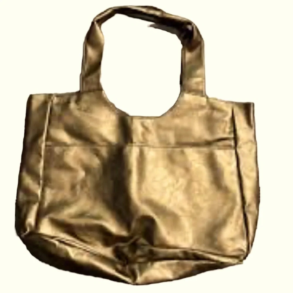 The body shop copper soft vegan leather shopping Tote bag